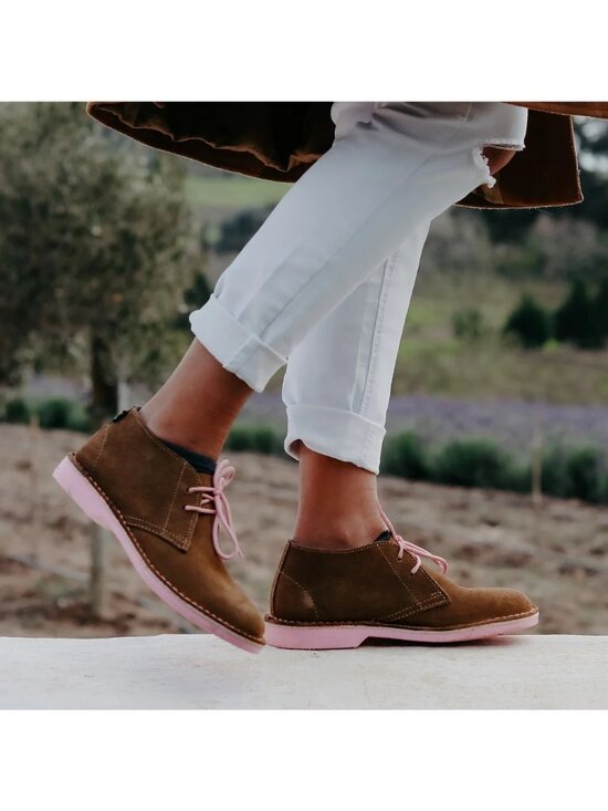 Veldskoen Tan Suede Heritage Uhambo Pink Sole Chukka Boot 8 Men’s/Women’s 10